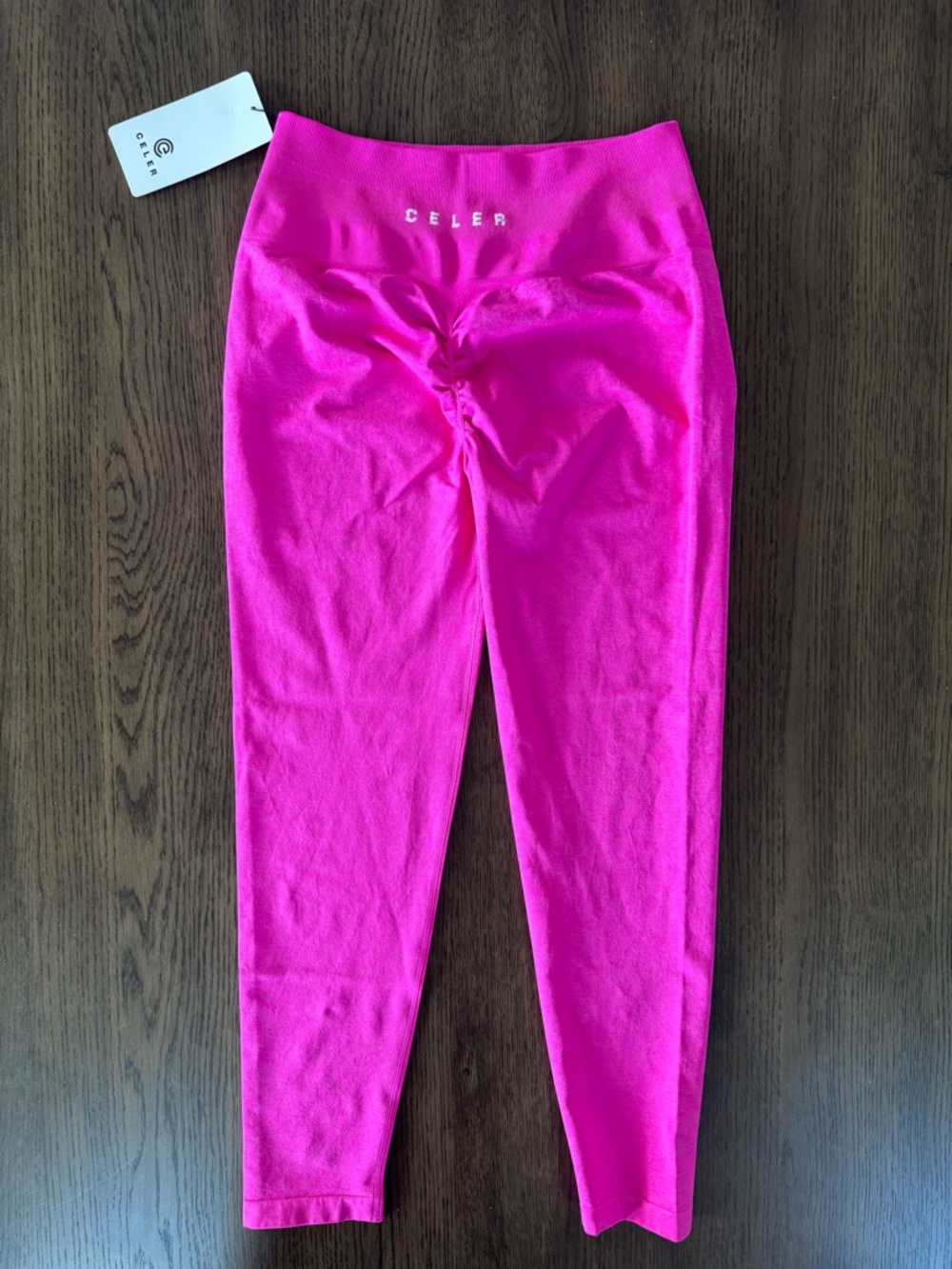 NWT Women’s XL Celer Bright Pink Ruched Active Leggings